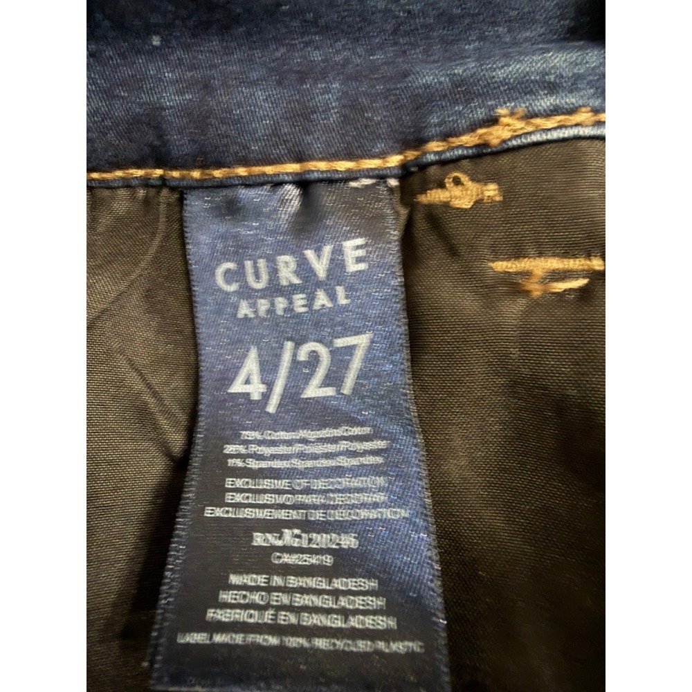 Curve Appeal Essential Skinny Jeans Womens 4/27 High Rise Stretch Dark Wash - Picture 8 of 8